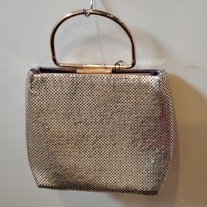 NWT Top handle metallic silver metallic purse